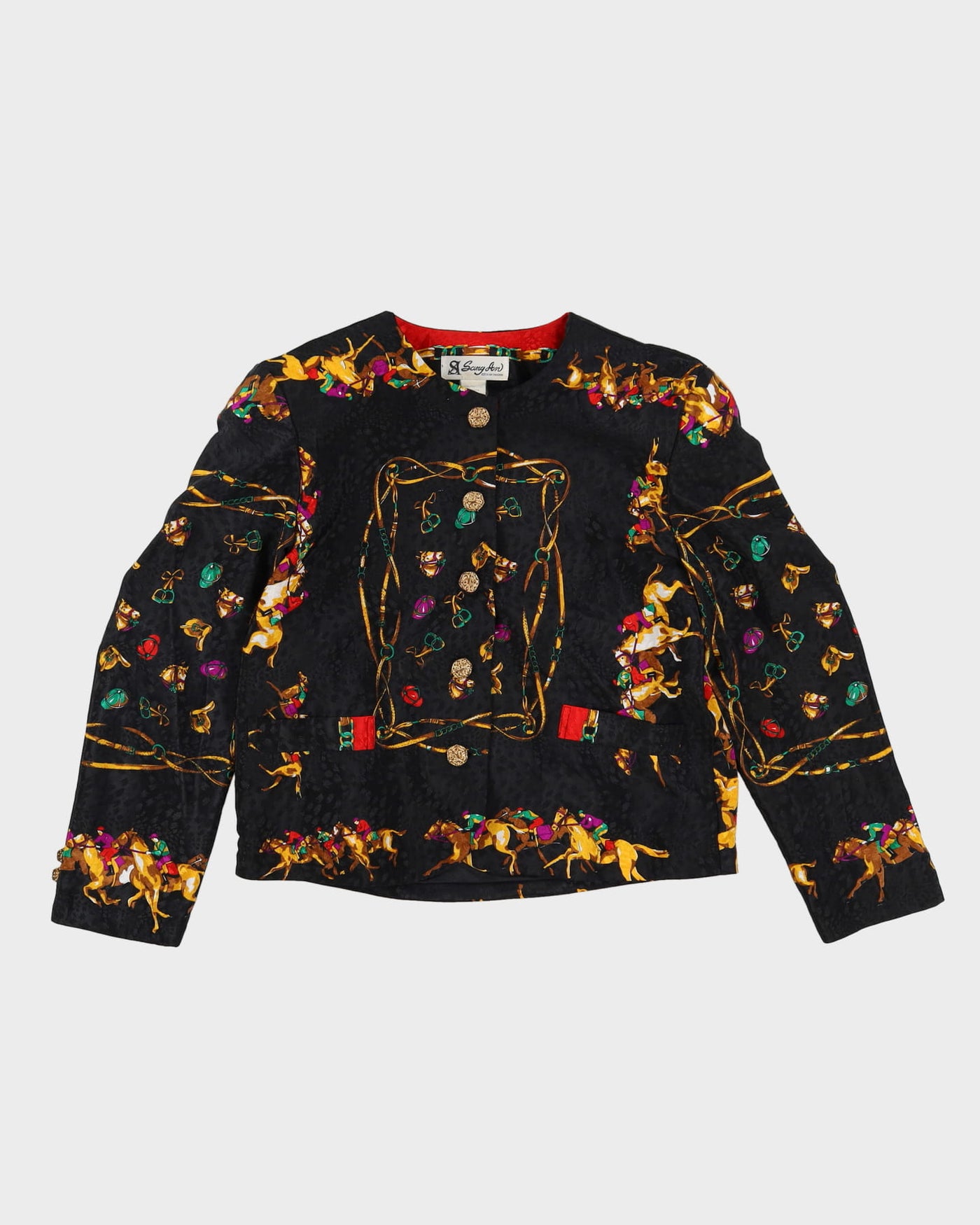 1990s Equestrian Patterned Jacket - M
