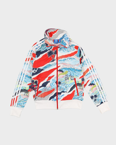 Adidas Blue / Red / White Bike Patterned Track Jacket - M