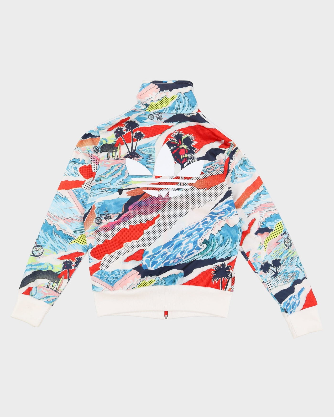 Adidas Blue / Red / White Bike Patterned Track Jacket - M