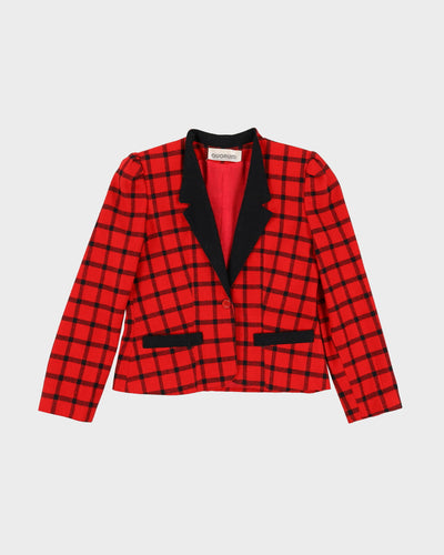 1980s Red And Black Checked Jacket - S