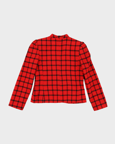 1980s Red And Black Checked Jacket - S