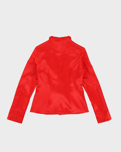 Red Rose Embroidered Cheongsam Style Jacket - S