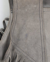 1970s Grey Suede Fringed Waistcoat - S / M