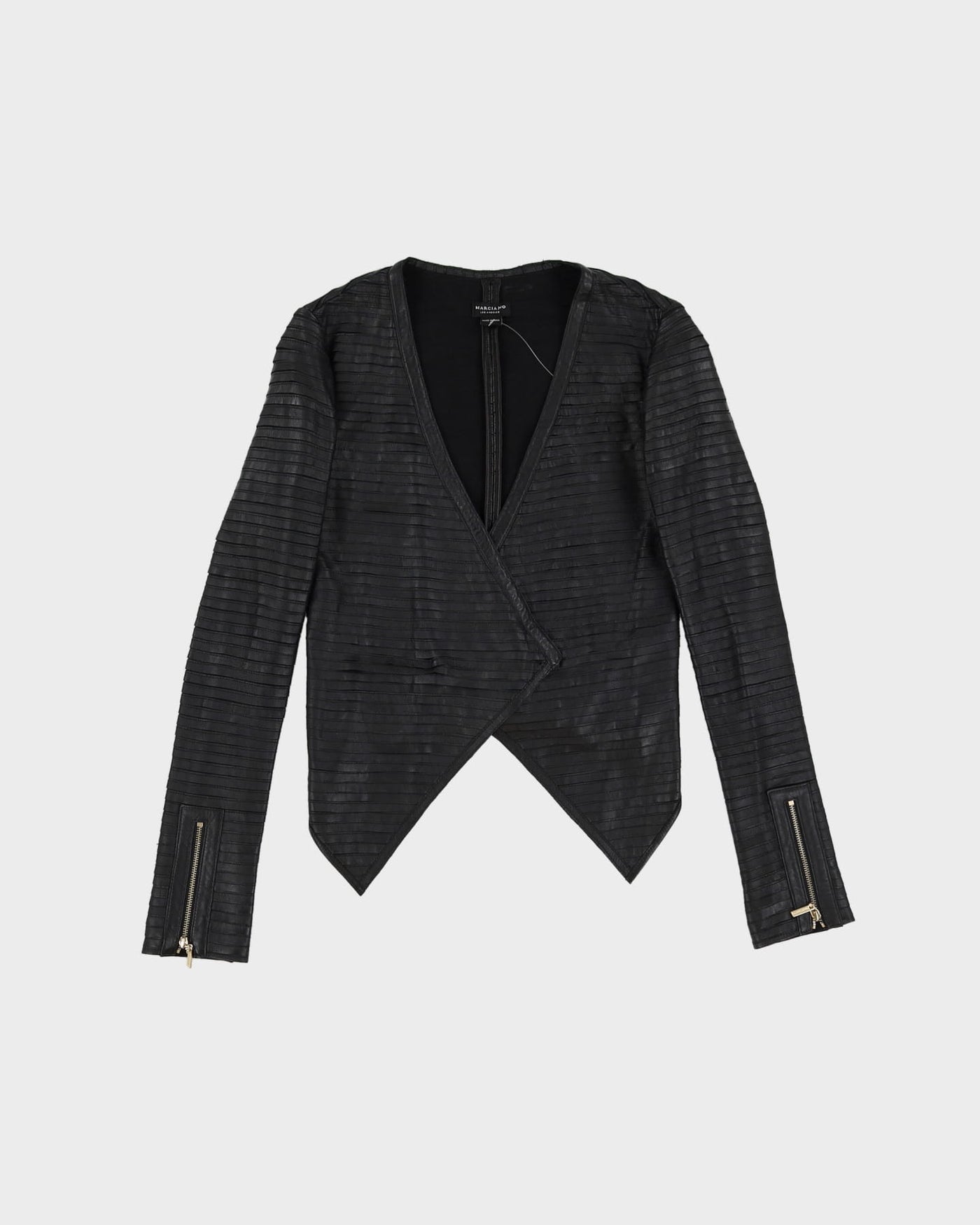 Marciano L A Black Leather Asymmetric Jacket - XS