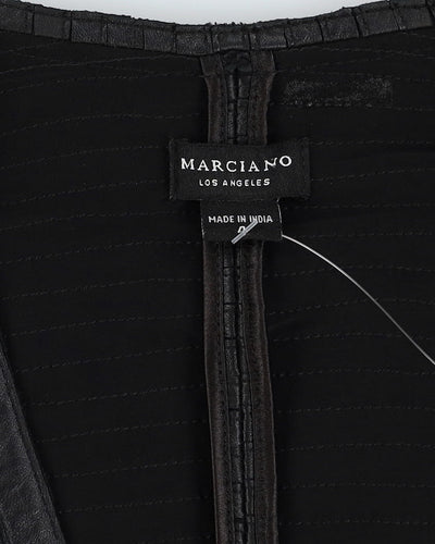 Marciano L A Black Leather Asymmetric Jacket - XS
