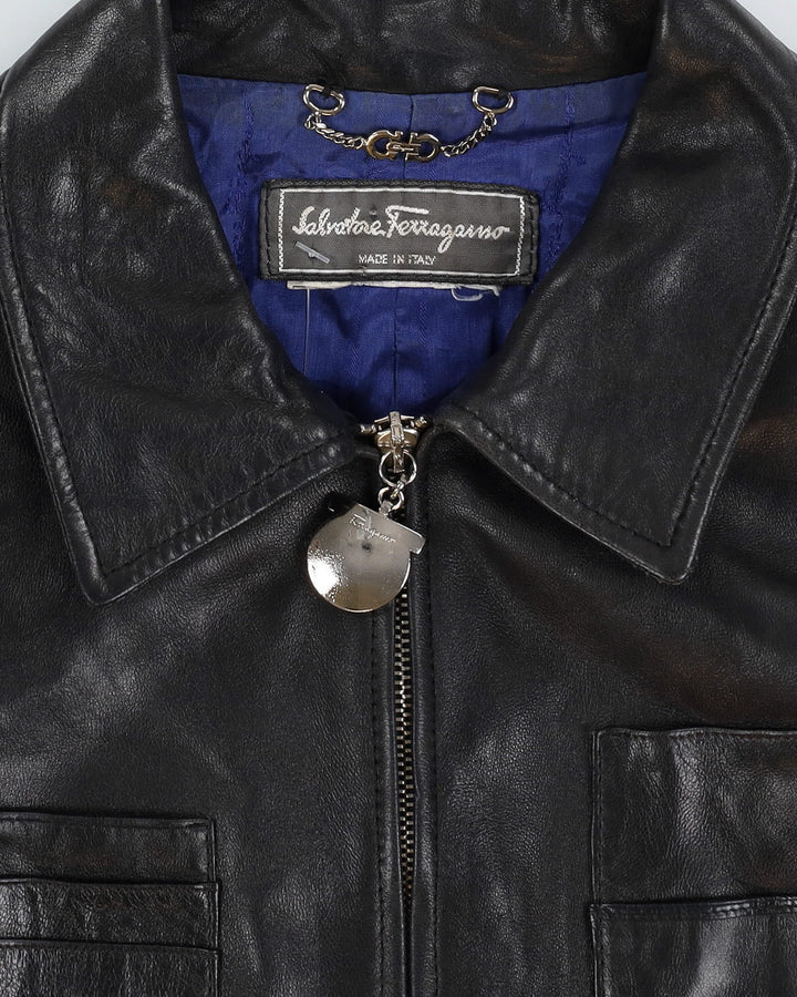 Salvatore Ferragamo Black Leather Jacket - XS