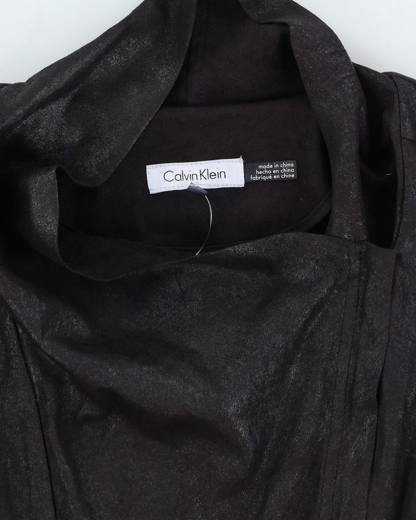 Calvin Klein Black Faux Leather Jacket - XS