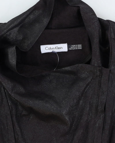 Calvin Klein Black Faux Leather Jacket - XS