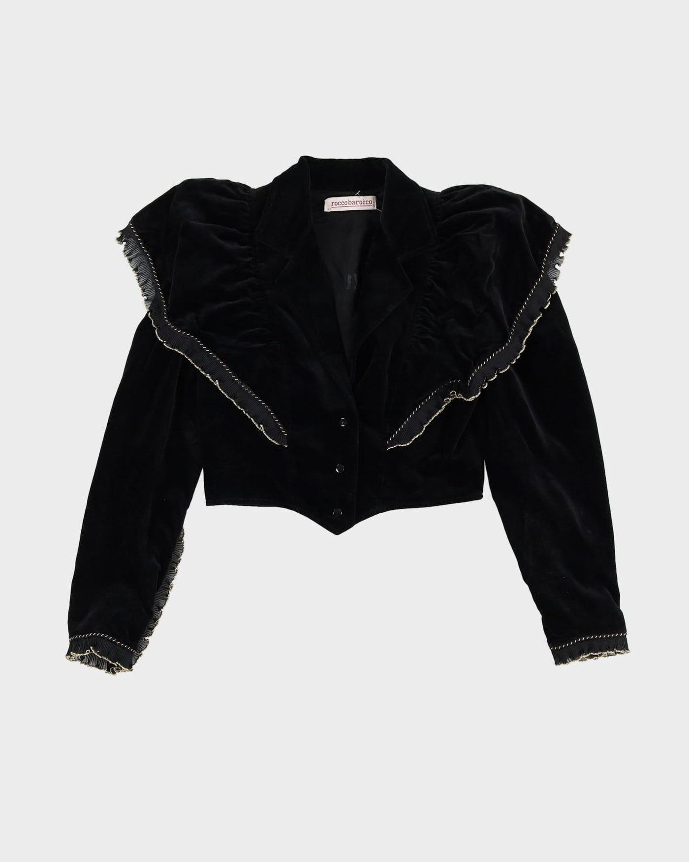 Rocco Barocco Black Velvet Jacket - S