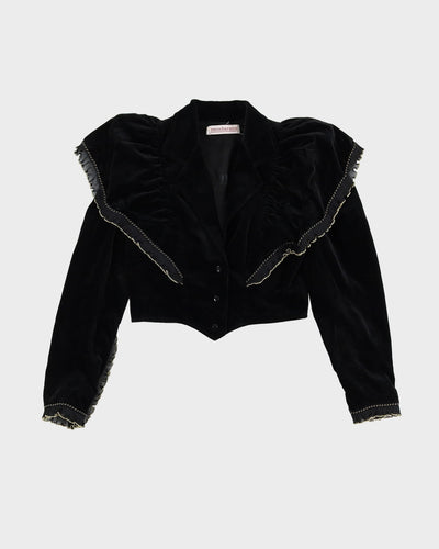 Rocco Barocco Black Velvet Jacket - S