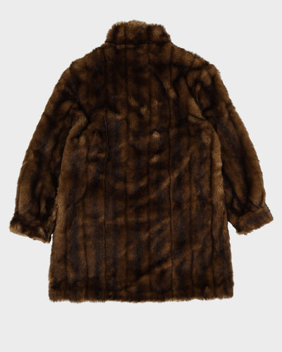 1980s Brown Faux Fur Short Coat - M
