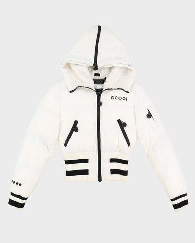 Coogi White Hooded Puffa Ski Jacket - XS