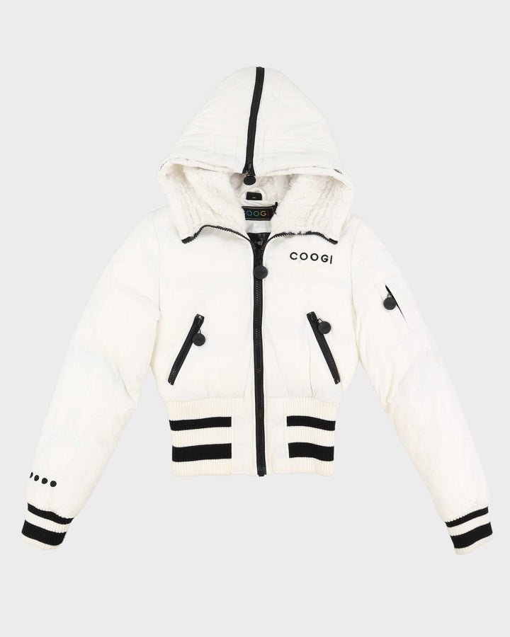 Coogi White Hooded Puffa Ski Jacket - XS