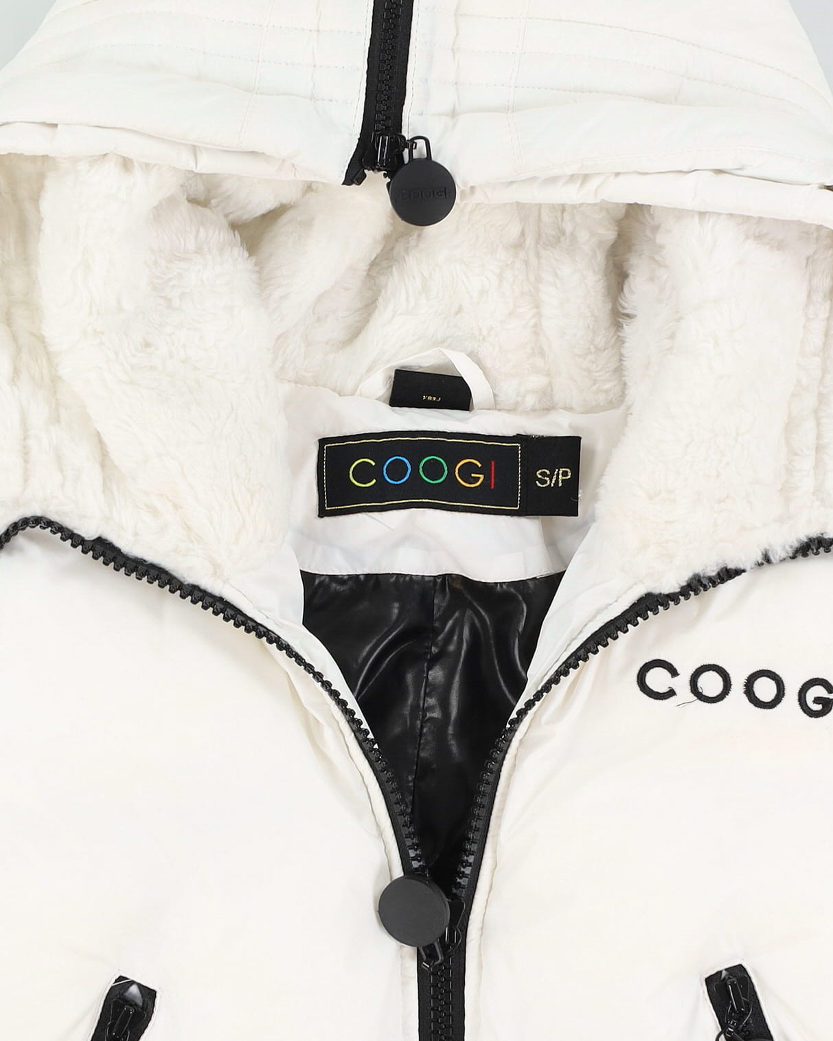 Coogi White Hooded Puffa Ski Jacket - XS