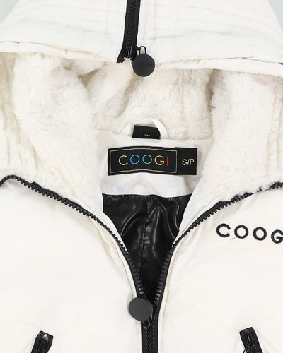 Coogi White Hooded Puffa Ski Jacket - XS