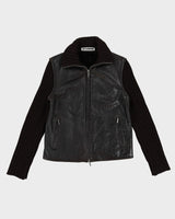 Jil Sander brown Leather And Wool Jacket - S