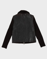 Jil Sander brown Leather And Wool Jacket - S