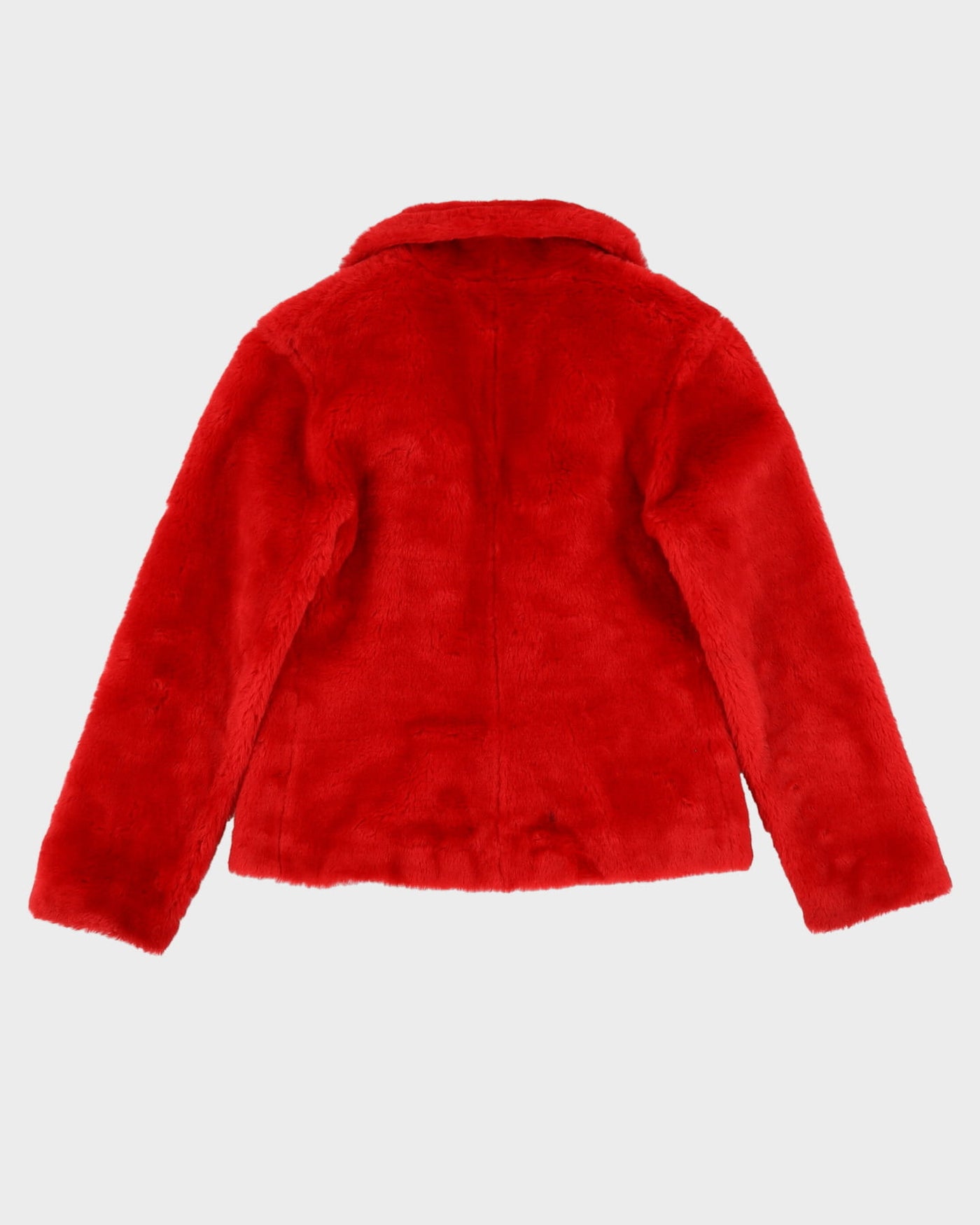 Guess Jeans Glamour Red Faux Fur Jacket - XS / S