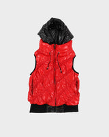 Elle Red And Black Puffa Bodywarmer Jacket - S