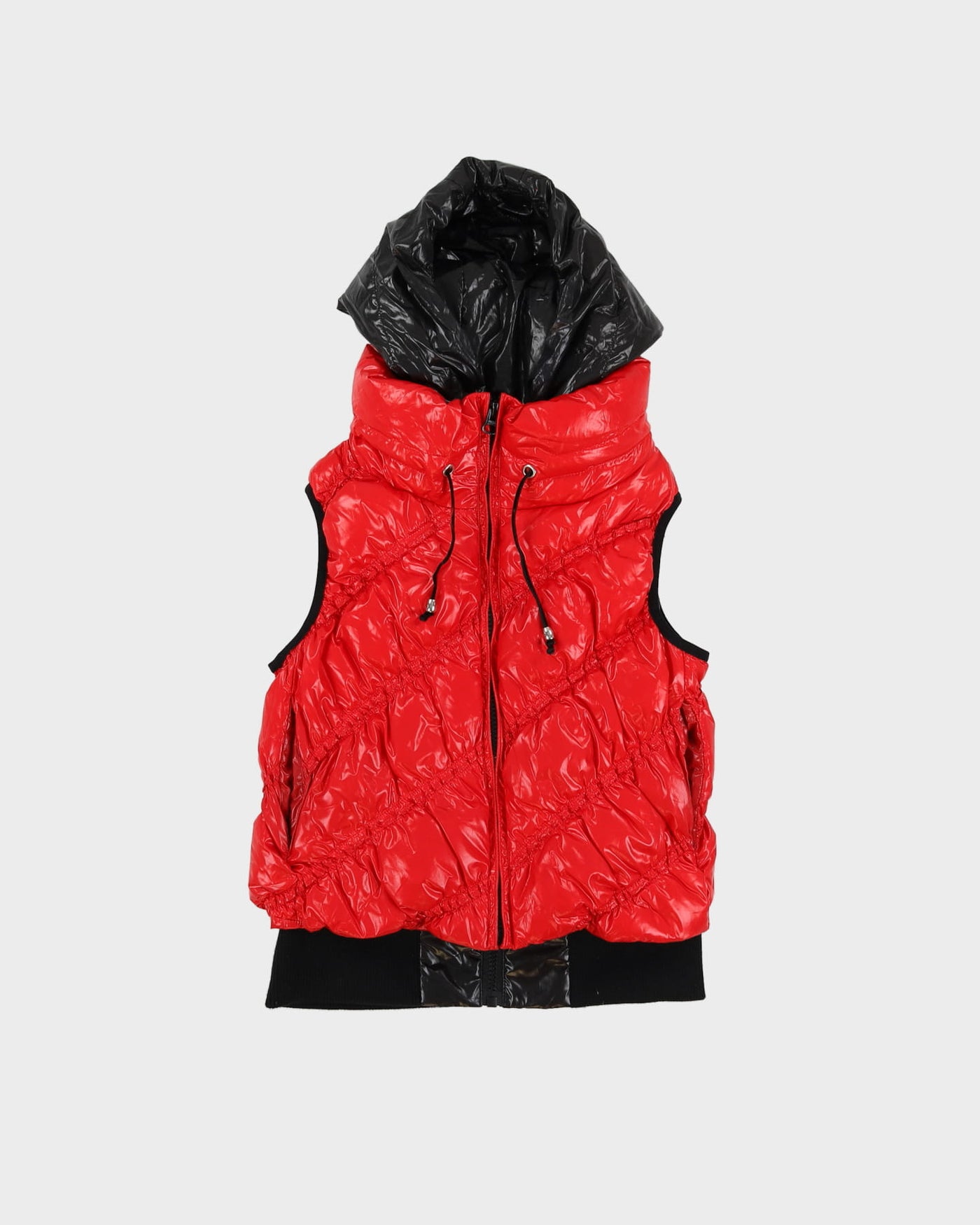 Elle Red And Black Puffa Bodywarmer Jacket - S