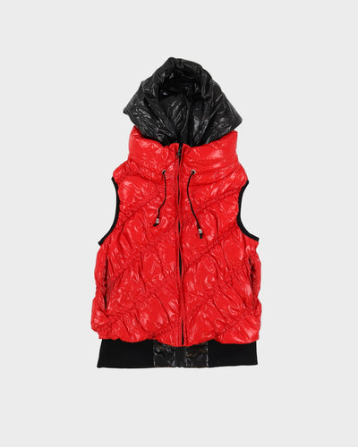 Elle Red And Black Puffa Bodywarmer Jacket - S
