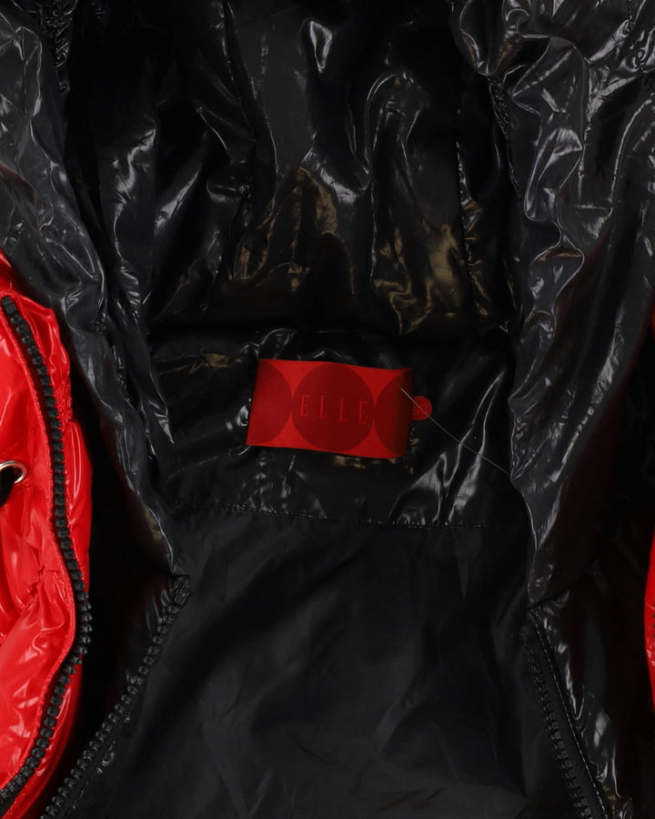 Elle Red And Black Puffa Bodywarmer Jacket - S