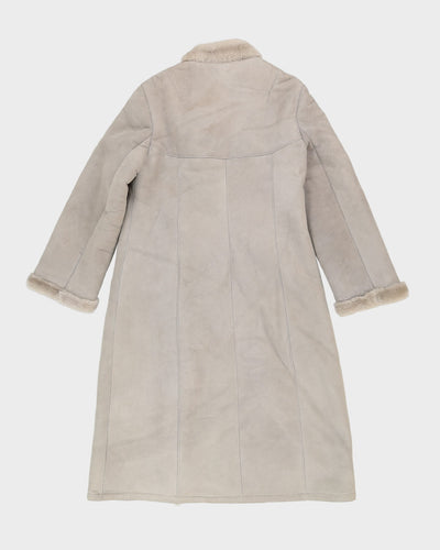 1980s Grey Sheepskin Fur-lined coat - S