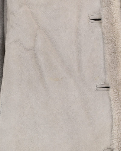 1980s Grey Sheepskin Fur-lined coat - S