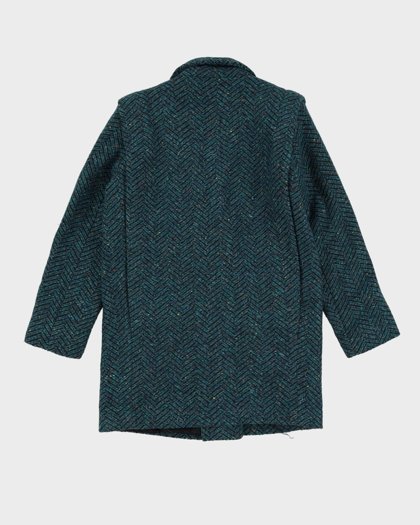 1990s Green Herringbone Wool Jacket - S
