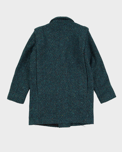 1990s Green Herringbone Wool Jacket - S