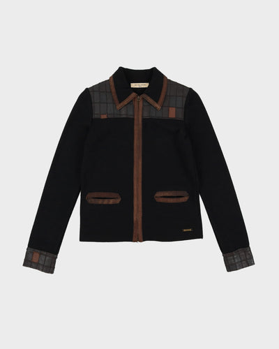 See By Chloe Black Knitted With Leather Details Jacket - XS