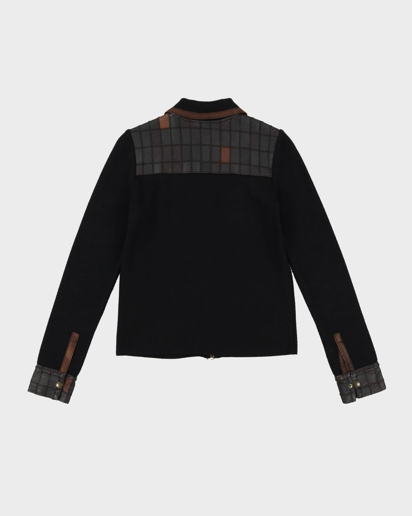 See By Chloe Black Knitted With Leather Details Jacket - XS
