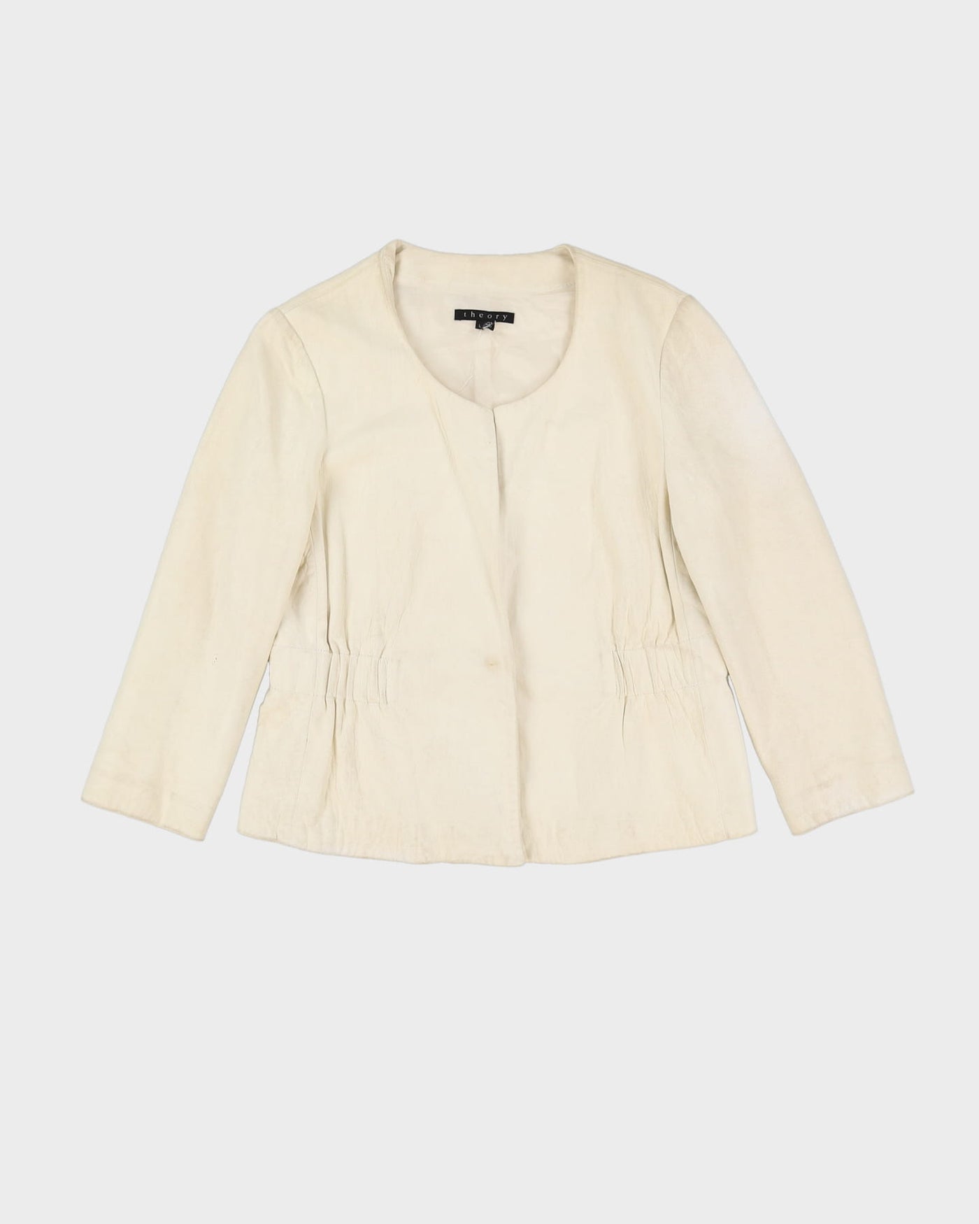 Theory White Leather Jacket - S