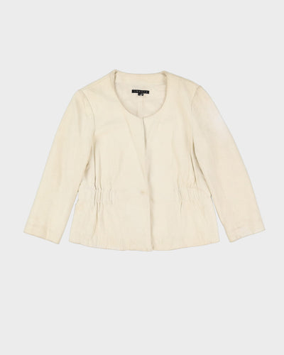 Theory White Leather Jacket - S