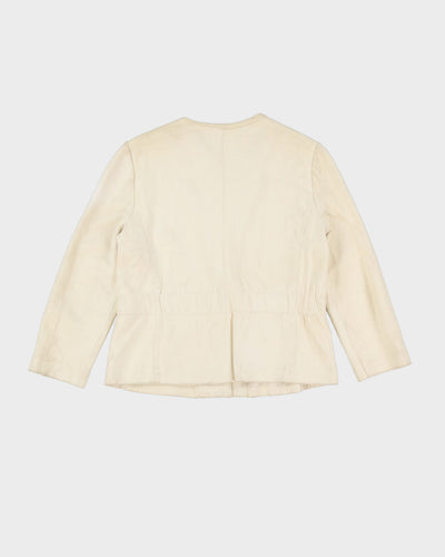 Theory White Leather Jacket - S