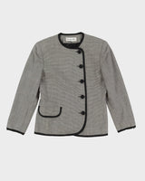 Christian Dior Black And White Dog Tooth Blazer Jacket - S