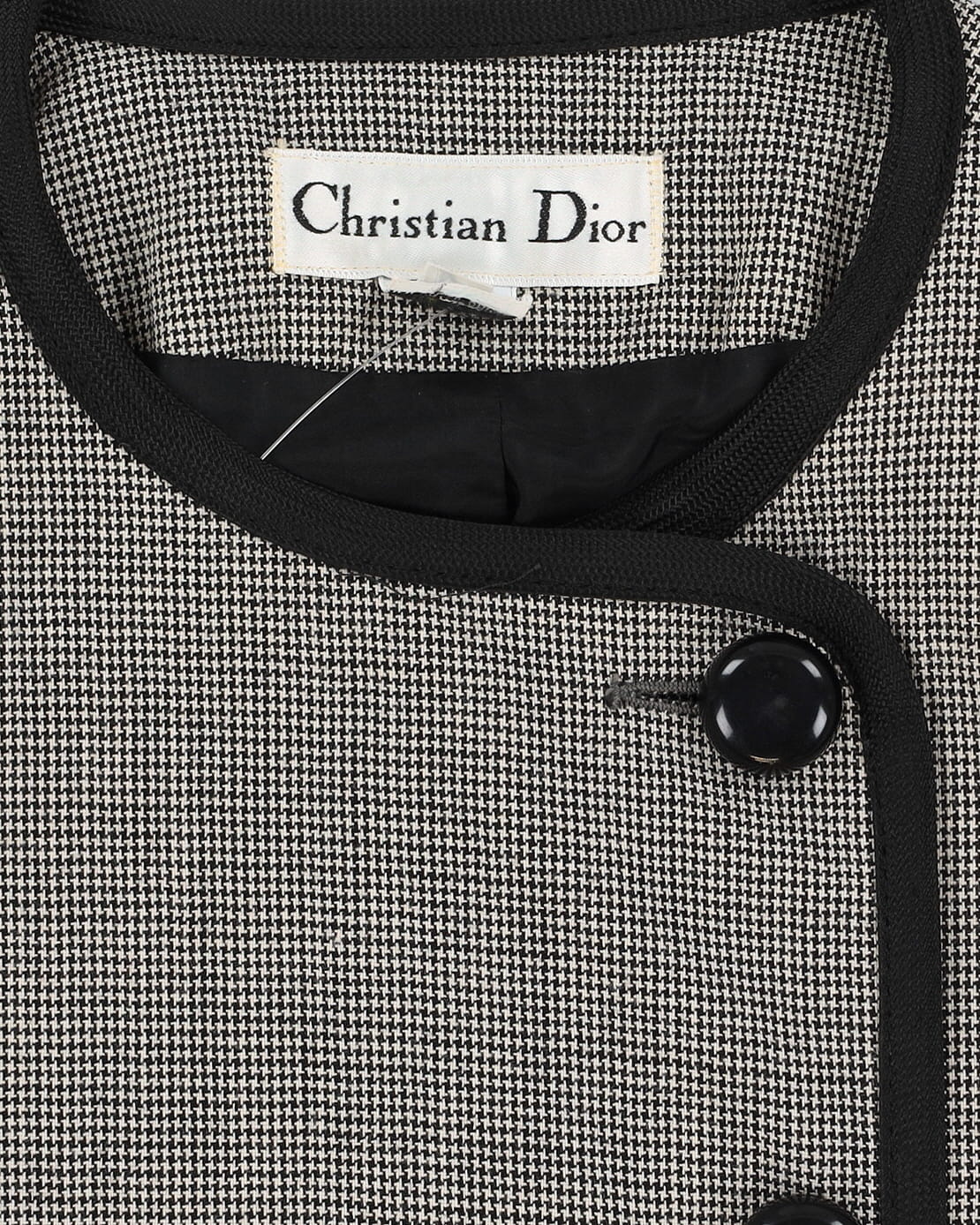 Christian Dior Black And White Dog Tooth Blazer Jacket - S