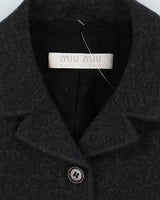 Miu Miu Grey Wool Tailored Blazer Jacket - XS