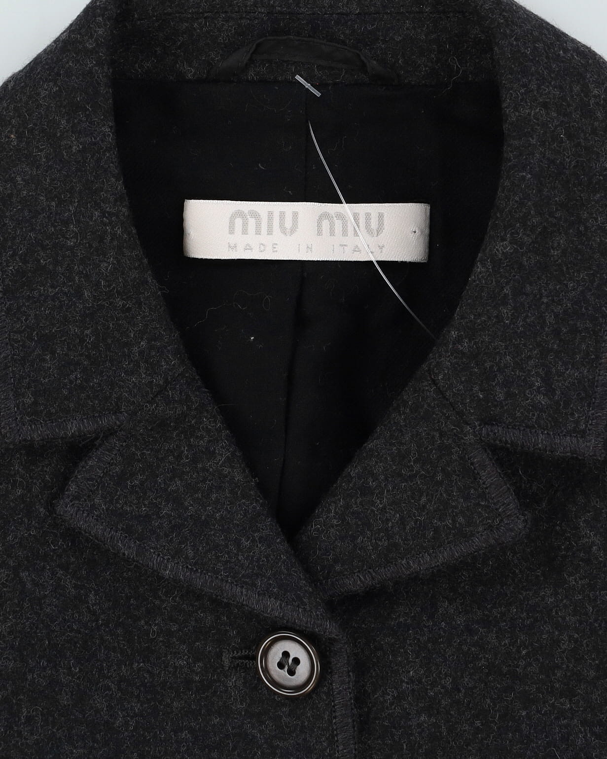 Miu Miu Grey Wool Tailored Blazer Jacket - XS