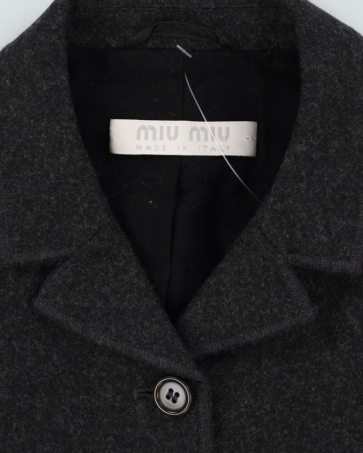Miu Miu Grey Wool Tailored Blazer Jacket - XS