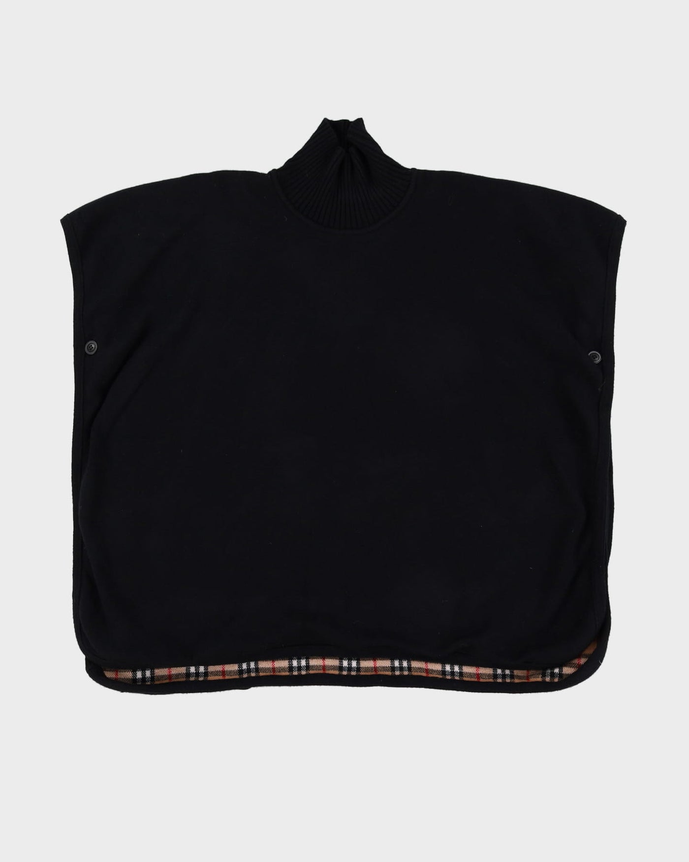 Burberry Black With Nova Check Poncho - S / M