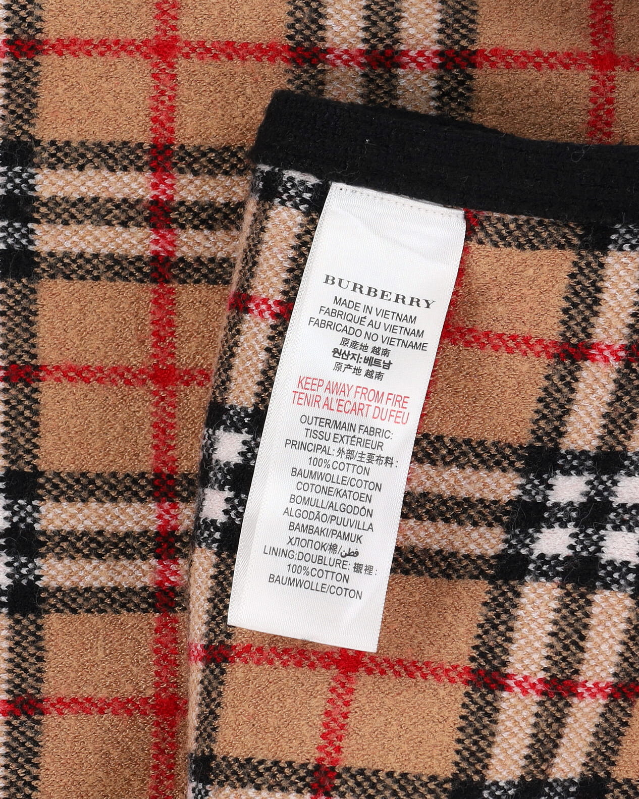 Burberry Black With Nova Check Poncho - S / M