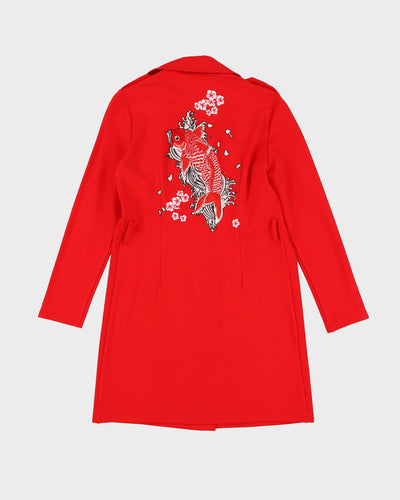 Dolce & Gabbana Red Koi Karp Embroidered Red jacket - S