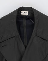 Alaia Paris Black Weatherproof Windbreaker Mac Jacket - XL