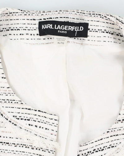 Karl Lagerfeld Black And White Blazer Jacket - M