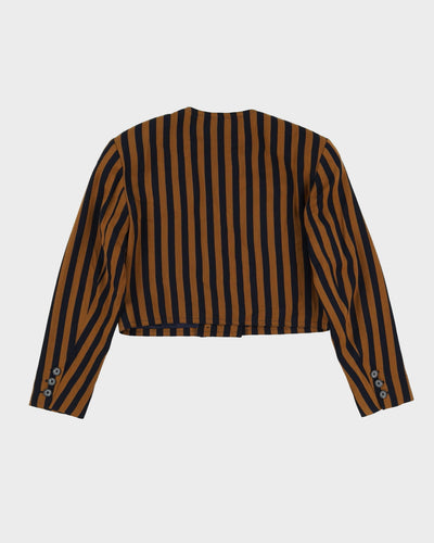 Mondi Navy And Brown Striped Blazer Jacket - M