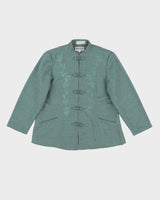 Green Embroidered Cheongsam Style Jacket - S
