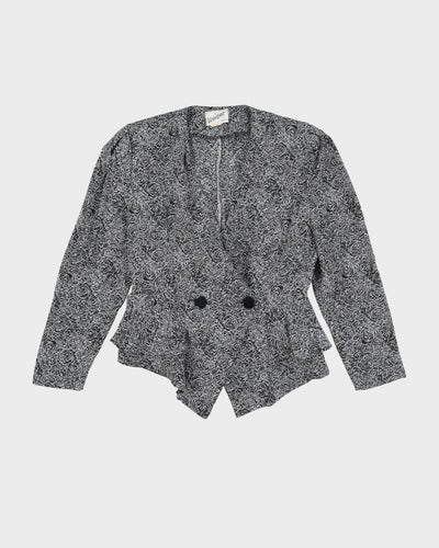1990s Black And White Patterned Jacket - S