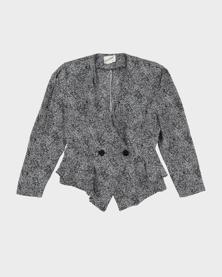 1990s Black And White Patterned Jacket - S