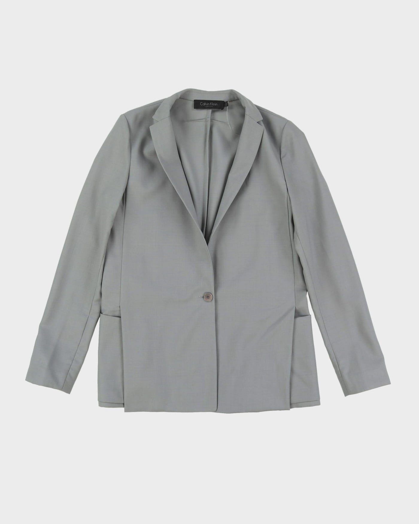 Calvin Klein 1990s Grey Blazer Style Jacket - S